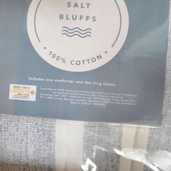 New - Beach Bay Stripe Comforter 100% Cotton Set - Picture 4 of 4